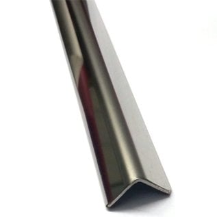 Versandmetall - Roestvrij staal hoek ongelijke poot 90 ° 20x55x2.0mm lengte 745 mm buitenkant met korrel 320