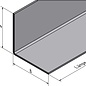 Versandmetall - Edelstahlwinkel ungleichschenkelig 90° 20x55x2,0mm Länge 745 mm außen mit Schliff Korn 320