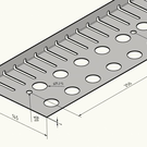 Versandmetall Grindkeringsprofiel Grindprofiel klein Hoogte 22 mm zonder dubbele bovenrand Roestvrij Staal Lengte 2000 mm - Copy