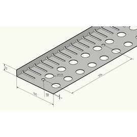 Versandmetall Grindkeringsprofiel Grindprofiel klein Hoogte 22 mm zonder dubbele bovenrand Roestvrij Staal Lengte 2000 mm - Copy