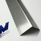 Versandmetall - 1 Stck Edelstahlwinkel 1,0mm 125° gwkantet,Aussen K320 3-fach gekantet axb 100x150mm Länge 2000mm