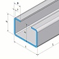 Versandmetall RESTERENDE VOORRAAD [24A] Set van 3 C-profielen van RVS, viermaal gevouwen, materiaaldikte 1,5 mm axcxb 20 x 60 x 20 mm, lengte 2000 mm, buitensnede K320