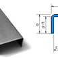 Versandmetall Set (15 stuks) U-profiel gemaakt van 2,0 mm roestvrij staal, oppervlakte gesneden K320, externe afmetingen axcxb14x24x14mm, (binnenkant 12x20x12mm) lengte 2.500 mm (2,50 m)