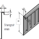 Versandmetall Oberteile für Kiesfangleiste Aluminium höhenverstellbar H =80mm L=2000mm – 90° gekantet