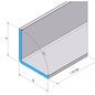 Versandmetall Set [4 delen] aluminium hoek, materiaal 1,0 mm blank aluminium, beschermfolie aan één zijde, axb 80x80mm L = 2500mm