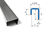 Versandmetall U-profiel van roestvrij staal, ongelijk afgewerkt, binnenmaat axcxb 10x40x30mm, oppervlakteafwerking K320