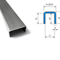 Versandmetall  Sonder U-Profil aus 1,0mm Edelstahl gekantet Oberfläche Schliff K320 Innenmaße axcxb 40x115x40mm, Länge: 2000mm