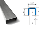 Versandmetall Speciaal U-profiel gemaakt van 1,5 mm roestvrij staal afgeschuind oppervlak K320 binnenafmetingen axcxb 20x130x20 mm, lengte: 2500 mm