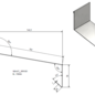 Versandmetall Grote dakrandplaat RVS 1.4301 buiten K320 100/150/50, 1,0 mm, lengtes 1000, 1250, 1500, 2000, 2500 mm