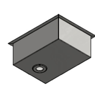 Versandmetall Edelstahl Waschbecken, Camperausbau { R3B } 1,5mm  umlaufender Rand 20mm, INNEN  Schliff K320, Breite  250mm, inkl. Rand 287 mm, Länge 350mm,  inkl Rand 387 mm, Tiefe 145mm