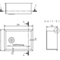 Versandmetall Edelstahl Waschbecken, Camperausbau { R3B } 1,5mm  umlaufender Rand 20mm, INNEN  Schliff K320, Breite  250mm, inkl. Rand 287 mm, Länge 350mm,  inkl Rand 387 mm, Tiefe 145mm