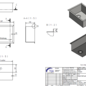 Versandmetall RVS wastafel, camperverlenging {R3B} 1,5 mm omlopende rand 20 mm, BINNENKANT K320, breedte 250 mm, incl. Rand 287 mm, lengte 350 mm, incl. Rand 387 mm, diepte 145 mm