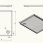 Versandmetall Roestvrijstalen douchebak, douchebak {R3A} 1,5 mm omlopende rand 20 mm, BINNENKANT K320, diepte 670 mm, breedte 670 mm, 1 afvoeropening, 30 mm hoogte