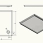 Versandmetall Receveur de douche en acier inoxydable, receveur de douche {R3A} bord circonférentiel 1,5 mm 20 mm, coupe INSIDE K320, profondeur 670 mm, largeur 670 mm, 1 orifice de vidange, hauteur 30 mm