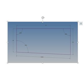 Kupfer Blechzuschnitt,einseitig foliert  lt.Skizze 320x730x335mm Blechstärke 0,6mm