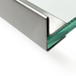 Versandmetall Gouttière en verre en acier inoxydable 26 mm pour verre ESG 25 mm ou verre VSG 25,76 mm, 1.4301 coupe extérieure K320