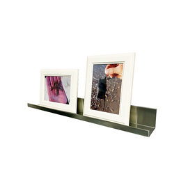 Versandmetall 2er Set Edelstahl Bilderleiste  V2, Fotobord, Gewürzregal, aus hochwertigem Edelstahl mit verdeckter Befestigung, beidseitig geschliffen (Korn 320)