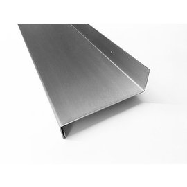 Versandmetall OVERIGE ITEMS Stabiel RVS legbord, RVS keukenschap, fijngemalen korrel 320 (zichtzijde) Variant 2 met neerwaartse rand, materiaaldikte 1,5 mm, lengte 450 mm, afmetingen zoals aangegeven in de schets