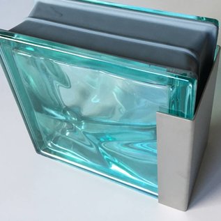Versandmetall RESTPOSTEN [23B] Einfassprofil Glasbaustein U-Profil aus 1,0 mm Edelstahl geeignet für Glasbaustein 80, a x c x b: 20 x 84 (innen 82) x 20 mm, Länge 2500mm