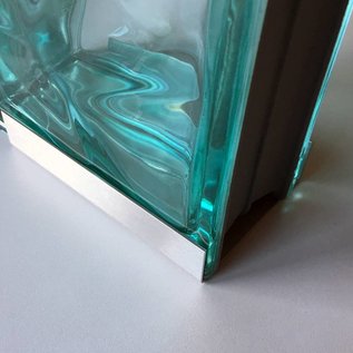 Versandmetall OVERIGE ITEMS [23B] Randprofiel glasblok U-profiel van 1,0 mm RVS geschikt voor glasblok 80, axcxb: 20 x 84 (binnen 82) x 20 mm, lengte 2500mm