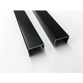 Versandmetall RESTERENDE VOORRAAD [6A] U-profiel aluminium dubbelgevouwen, oppervlak antraciet (RAL 7016), axbxc: 35x40x35 mm; materiaaldikte 1,0 mm; Lengte 1000 mm