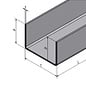 Versandmetall RESTERENDE VOORRAAD [4A] Set van 5 randprofiel U-profiel voor 15mm dikke houten panelen, 1,0mm RVS geborsteld K320, axcxb: 15x17,2x15 mm, lengte 1000mm