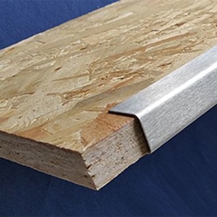 Versandmetall RESTPOSTEN [4A] 5er Set Einfassprofil U-Profil für 15mm starke Holzplatten, 1,0mm Edelstahl geschliffen K320, axcxb: 15x17,2x15 mm, Länge 1000mm