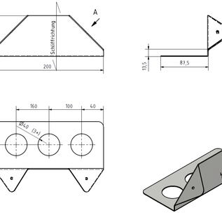 Versandmetall Étagère d'angle inox robuste pour distributeurs de savon, brosses à dents... en inox de haute qualité, profondeur 100 mm environ, rectifiée sur une face (grain 320) ou finition miroir IIID selon votre choix :