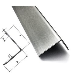Versandmetall RESTERENDE VOORRAAD [W5] Set van 25 RVS hoeken, drievoudig gevouwen, oppervlakteafwerking K320, zichtbare zijde BUITEN, as: 15x15 mm, materiaaldikte: 1,0 mm, lengte 2000 mm