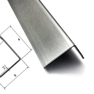 Versandmetall RESTERENDE VOORRAAD [W5] Set van 25 RVS hoeken, drievoudig gevouwen, oppervlakteafwerking K320, zichtbare zijde BUITEN, as: 15x15 mm, materiaaldikte: 1,0 mm, lengte 2000 mm