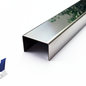Versandmetall STOCK RESTANT [18B] Profilé en U en acier inoxydable bordé épaisseur 2,0 mm axcb 40 x 40 x 40 mm longueur 1000 mm IIID optique miroir