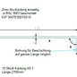 Versandmetall Sonder - Set Winkel ALU roh 90° gekantet, t=2,0 mm, Sichtseite AUSSEN Teil1: axb: 110x20 mm, Längen: 10 x 1500mm / 10 x 1800mm Teil2: axb: 140x20mm, Längen:  10 x 1500mm / 10 x 1800mm Teil 3-5 gemäß Zeichnungen,  Inkl. Bohrungen und Gehrungsschnitte