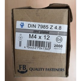 Versandmetall RESTPOSTEN Lagerauflösung: 2000 Stück Linsenschrauben mit Linsenkopf und Pozidrive-Kreuzschlitz Antrieb in Stahl verzinkt der Güte 4.8. (DIN 7985)