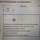 Versandmetall -Sonder Edelstahl Duschwanne, Duschtasse { R1A } 1,5mm, INNEN  Schliff K320, Tiefe  500 mm, Breite 800 mm, 1 Ablaufbohrung,  Höhe 50mm