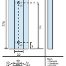 Versandmetall Profil spécial selon le croquis, matériau : acier inoxydable V2A, grain brossé 320, épaisseur de tôle 1,0 mm, axcxb : 15x32x15 mm, longueur : 770 mm, y compris les trous de 4,5 mm sans fraisage selon le croquis