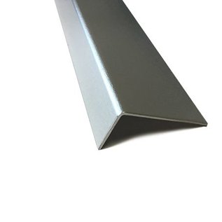 Versandmetall Jeu spécial de 4 équerres en aluminium Al 99,5 surface vierge, feuilletée, bords inégaux à 95°, épaisseur du matériau 1,0 mm, axb= 200x10mm, longueur 2500mm, côté visible EXTÉRIEUR