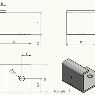 Versandmetall Clip U4-U6, petits morceaux de 1,5 mm RVS 1 chaque correl cassé 320