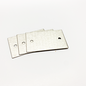 Verbindingsplaat, kleine onderdelen van 1,0 mm RVS, 2 gaten 4,5 mm lxb 42,5x70 mm, 1 zijde geborsteld korrel 320