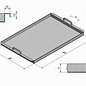 Versandmetall -Sonder Edelstahlwanne R2  geschweißt Materialstärke 1,5mm  Länge/Tiefe (a)  350mm Breite 400mm,  Höhe 70mm, INNEN Schliff K320  2x Bügelgriffe,