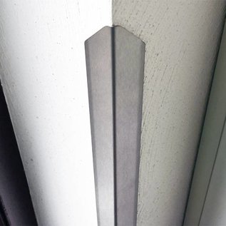 Versandmetall Set van 20 moderne hoekbeschermers, enkelvoudig gevouwen, voor muren, hoeken en randen, 30x30 mm, lengte 1200 mm, plaatdikte 1,5 mm, K320, 1 stuk hoogwaardige lijm en kit - 290 ml, grijs
