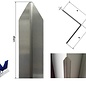 Versandmetall Set van 20 moderne hoekbeschermers, enkelvoudig gevouwen, voor muren, hoeken en randen, 30x30 mm, lengte 1200 mm, plaatdikte 1,5 mm, K320, 1 stuk hoogwaardige lijm en kit - 290 ml, grijs