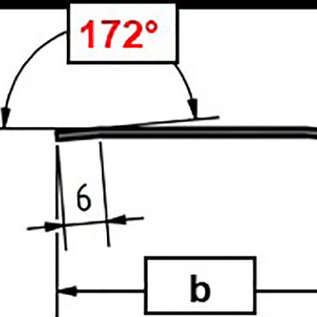 Versandmetall STOCK RESTANT [23B] Bande couvre-joint en 1.4301 en tôle IIID, surface réfléchissante/brillante, pliée deux fois à 172°, épaisseur du matériau 1,0 / largeur 30 mm / longueur 1500 mm
