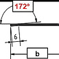 Versandmetall STOCK RESTANT [23B] Bande couvre-joint en 1.4301 en tôle IIID, surface réfléchissante/brillante, pliée deux fois à 172°, épaisseur du matériau 1,0 / largeur 30 mm / longueur 1500 mm