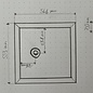 Versandmetall Receveur de douche en acier inoxydable spécial, receveur de douche {R3A} Bord d'entourage de 1,5 mm selon le croquis, coupe INTÉRIEURE K320, dimensions intérieures de la baignoire 455x670 mm, hauteur 100 mm, 1 position de trou de vidange selon le croquis,