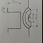 Versandmetall Receveur de douche en acier inoxydable spécial, receveur de douche {R3A} Bord d'entourage de 1,5 mm selon le croquis, coupe INTÉRIEURE K320, dimensions intérieures de la baignoire 455x670 mm, hauteur 100 mm, 1 position de trou de vidange selon le croquis,