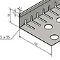 Versandmetall SPARSET Grindkeringsprofiel Grindprofiel klein met dubbele Bovenrand roestvrij Staal geperforeerd 1.4301 gezet 90°