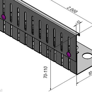 Versandmetall SPARSET Kiesfangleiste Edelstahl höhenverstellbar 1.4301 Höhe 70-110mm – 90° gekantet