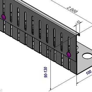 Versandmetall SPARSET Kiesfangleiste Edelstahl höhenverstellbar 1.4301 Höhe 90-130mm – 90° gekantet