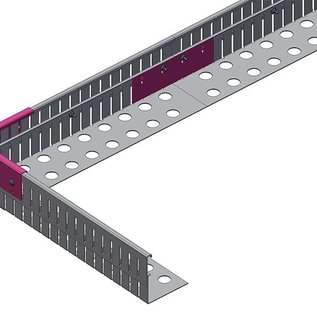 Versandmetall SPARSET Kiesfangleiste Edelstahl höhenverstellbar 1.4301 Höhe 110-150mm – 90° gekantet