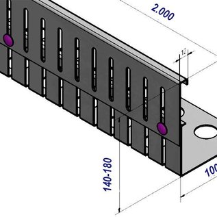 Versandmetall SPARSET Kiesfangleiste Edelstahl höhenverstellbar 1.4301 Höhe 140-180mm – 90° gekantet